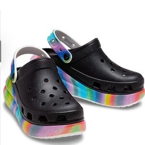 Platform Rainbow Crocs